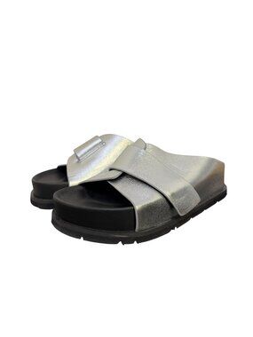 Lonza Metallic Silver Sandals Size 8.5 EU 39